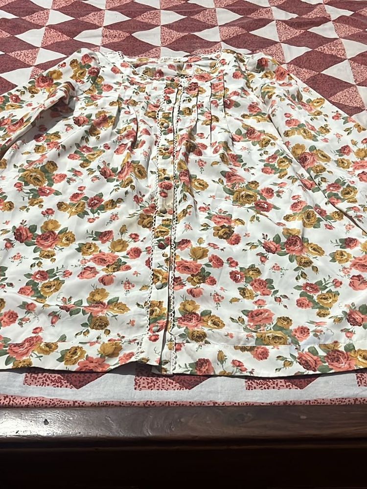 Floral Button-Down Top