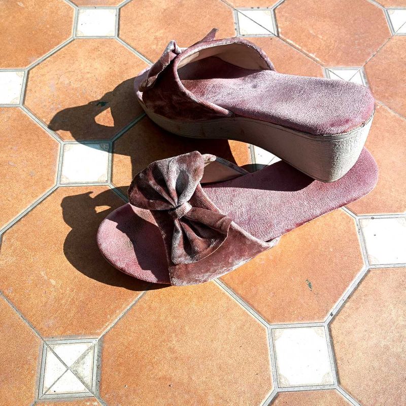 Velvet Bow wedges