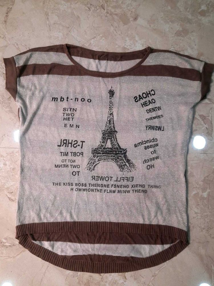 T Shirt With Short Sleeve. Free Size
