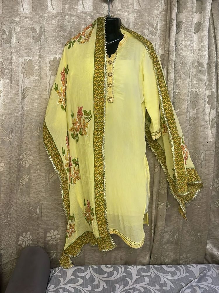 Yellow Floral Garara Kameez