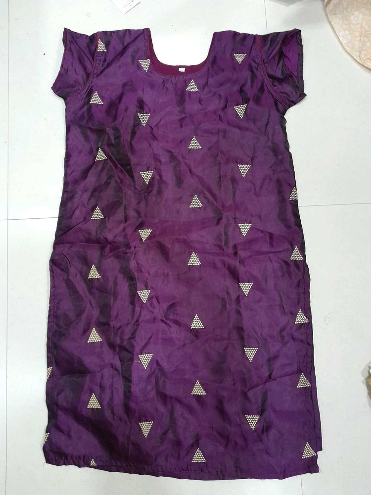 Purple Embellished Tunic Top