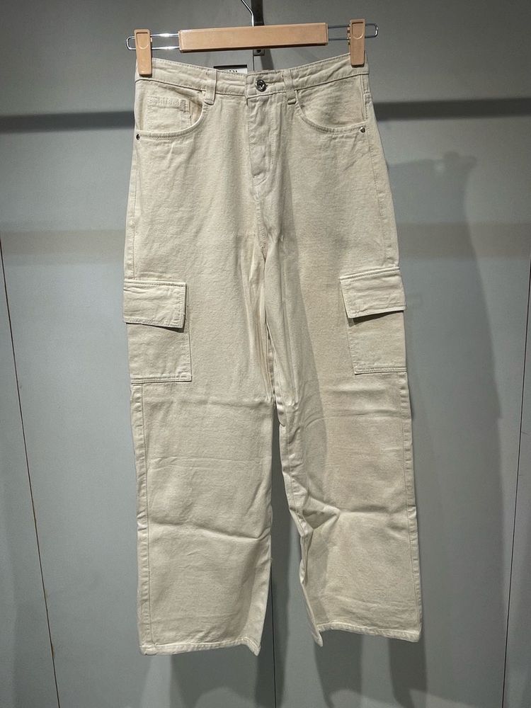 Beige Cargo Pants