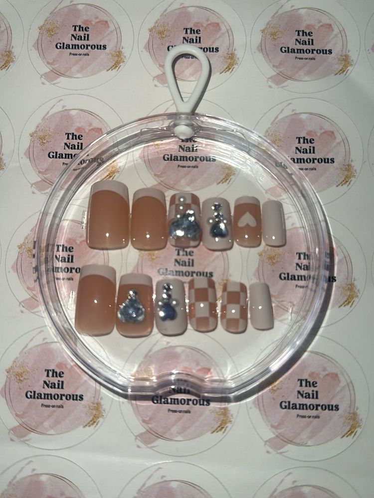 Peach Presson Nails