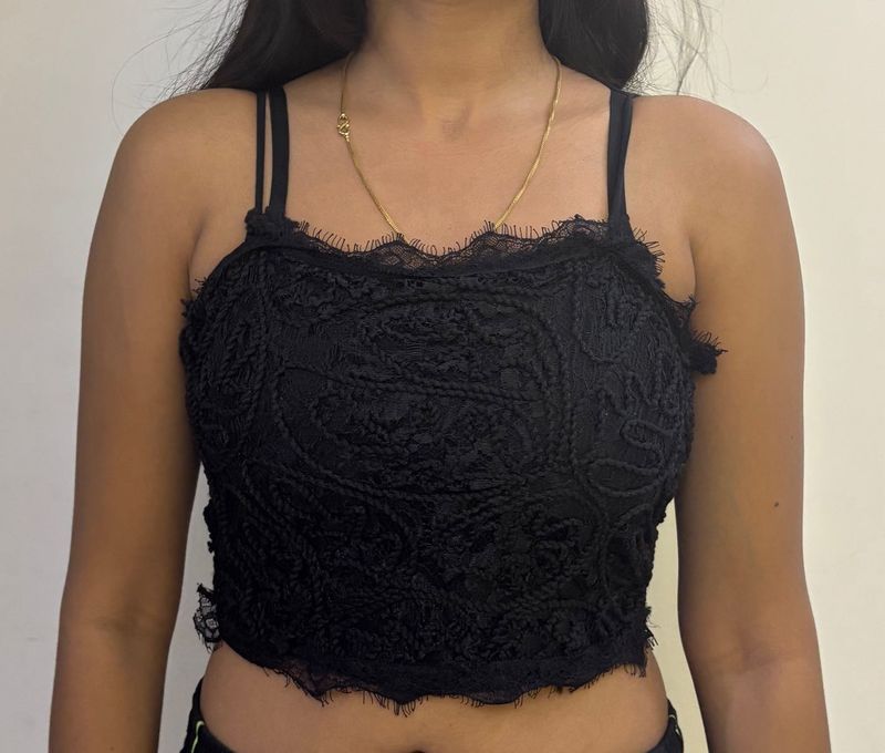 Black Lace Cami Top
