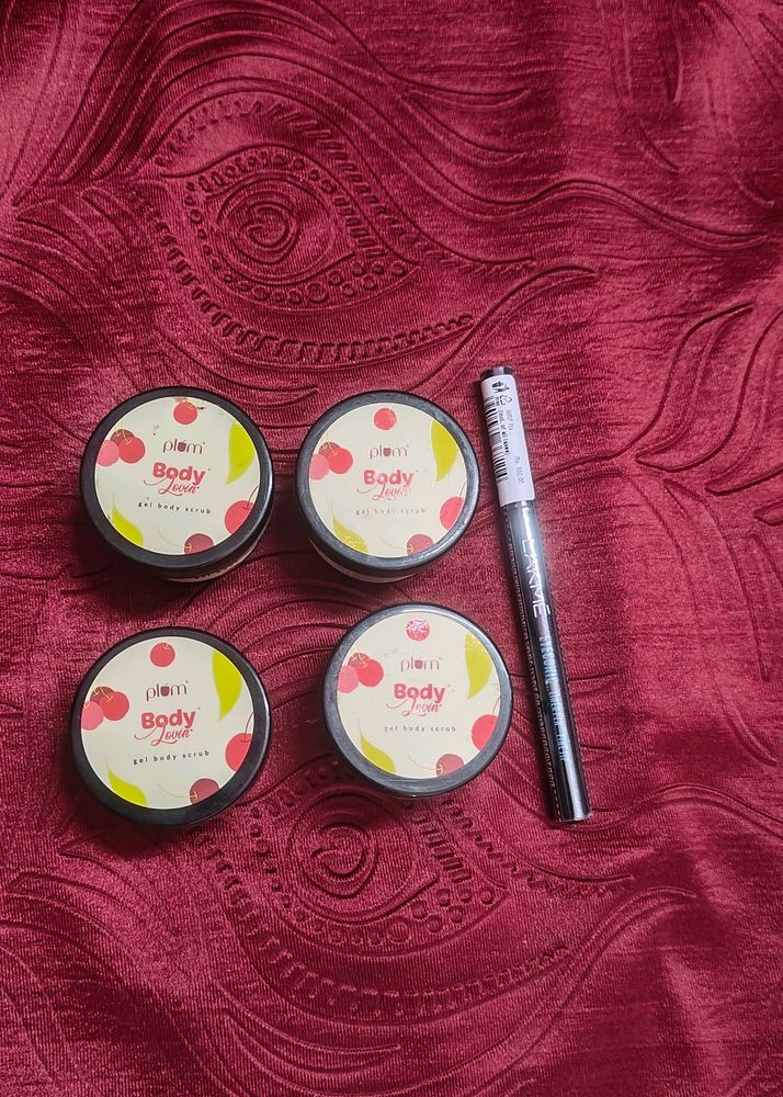 Lakme Eyeliner &amp; Plum Body Scrub