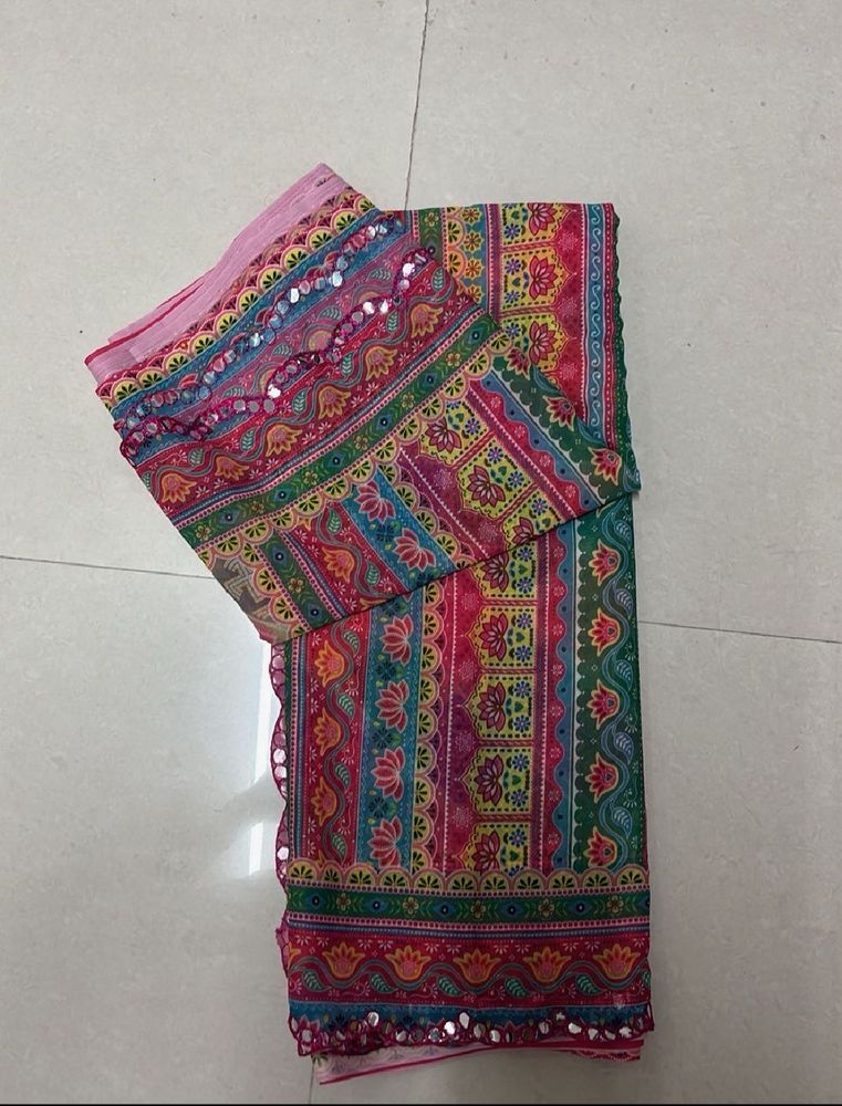 Multi colour bandhani saree