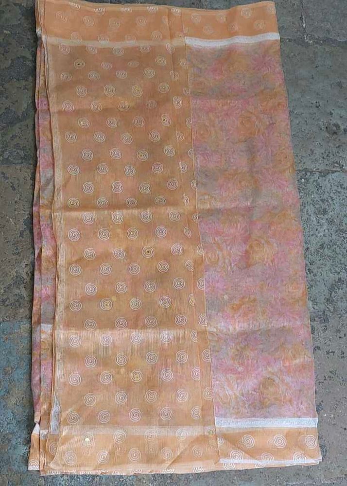 Orange Floral Saree