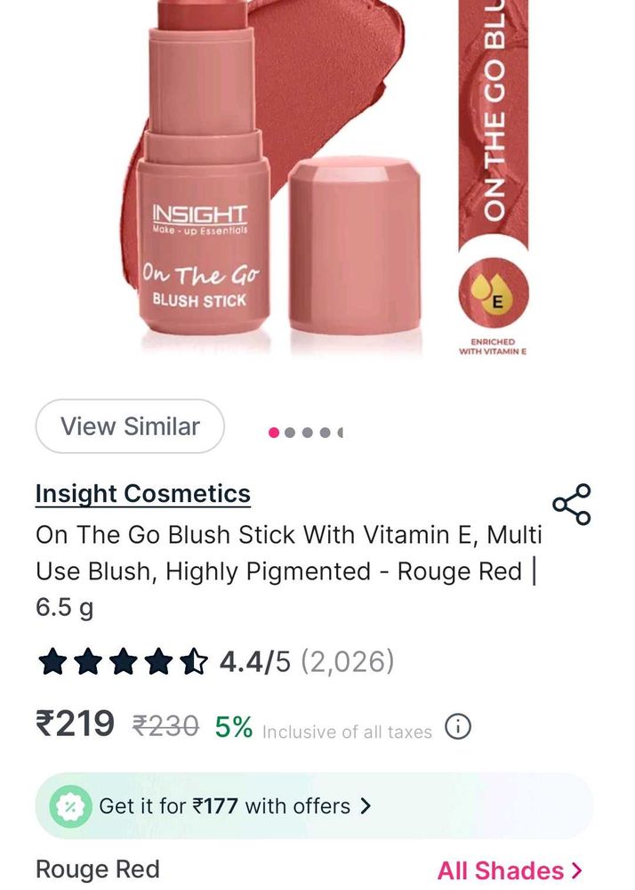 Insight Blush Stick , Shade -  ROUGE RED