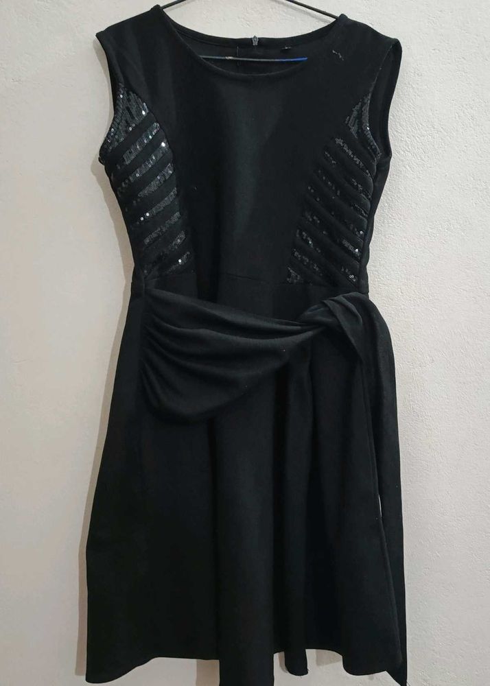 Elegant Black Fit And Flare Dress