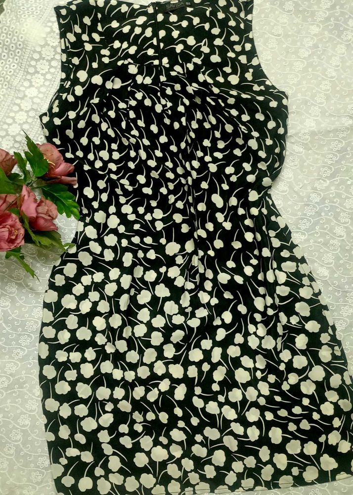 Black Nd White Sleeveless Dress