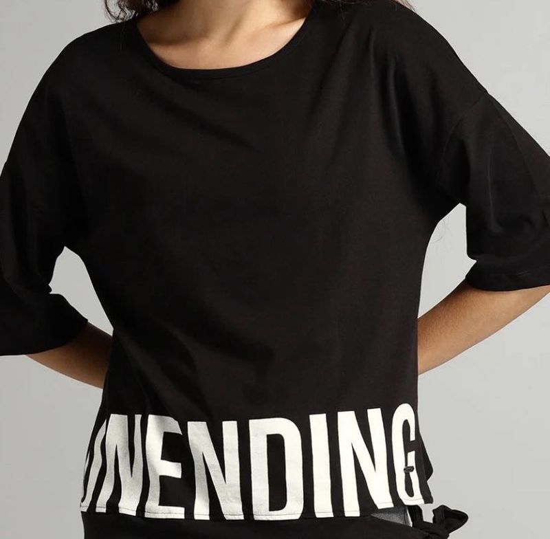 Black Graphic Print T-Shirt