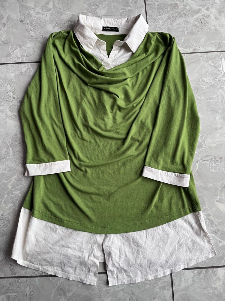 Green Layered Look Tunic Top