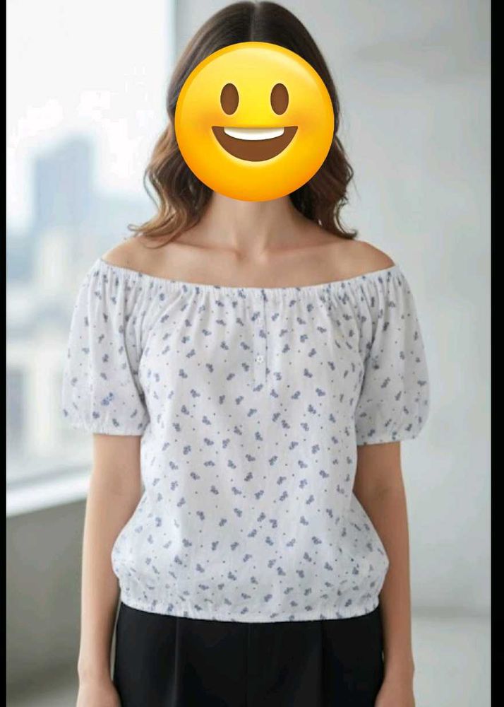 Off-shoulder White Top