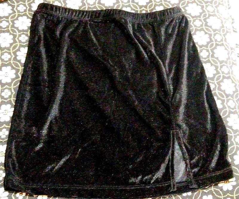 Velvet Slit Miniskirt