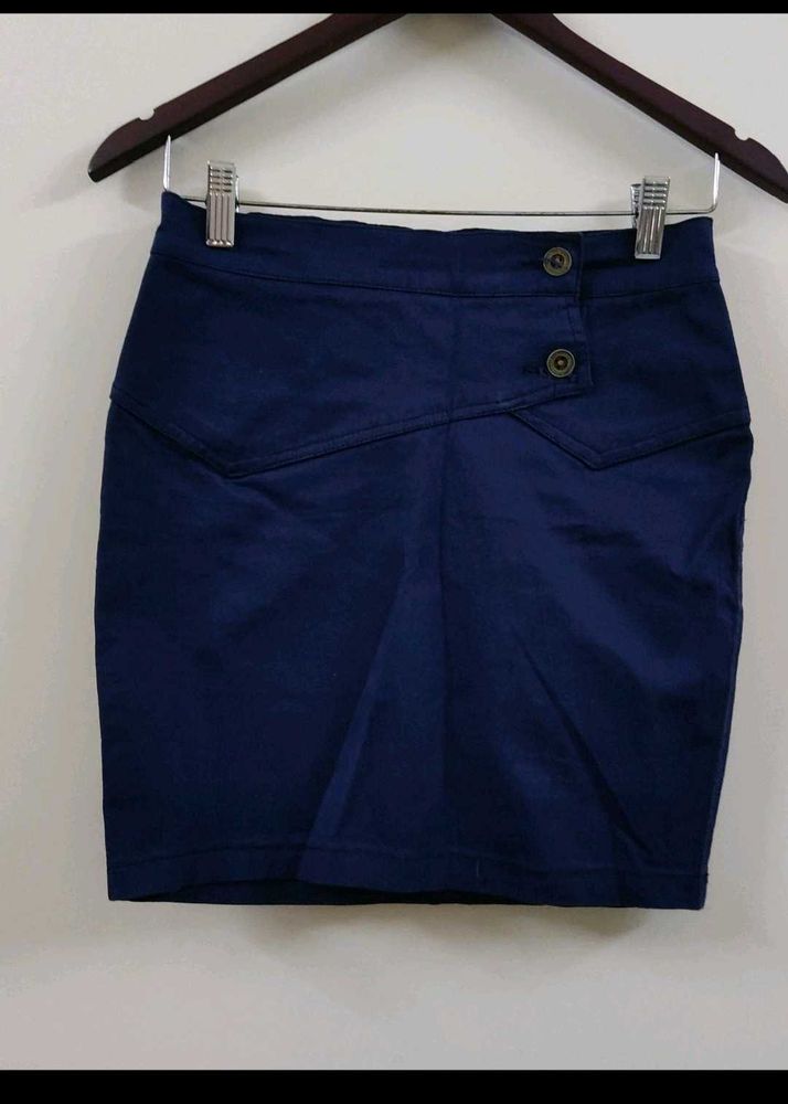 Navy Blue Mini Skirt