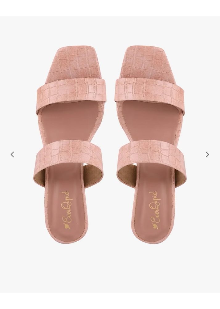 Eva Cupid Pink Croc Double Strap Sandals
