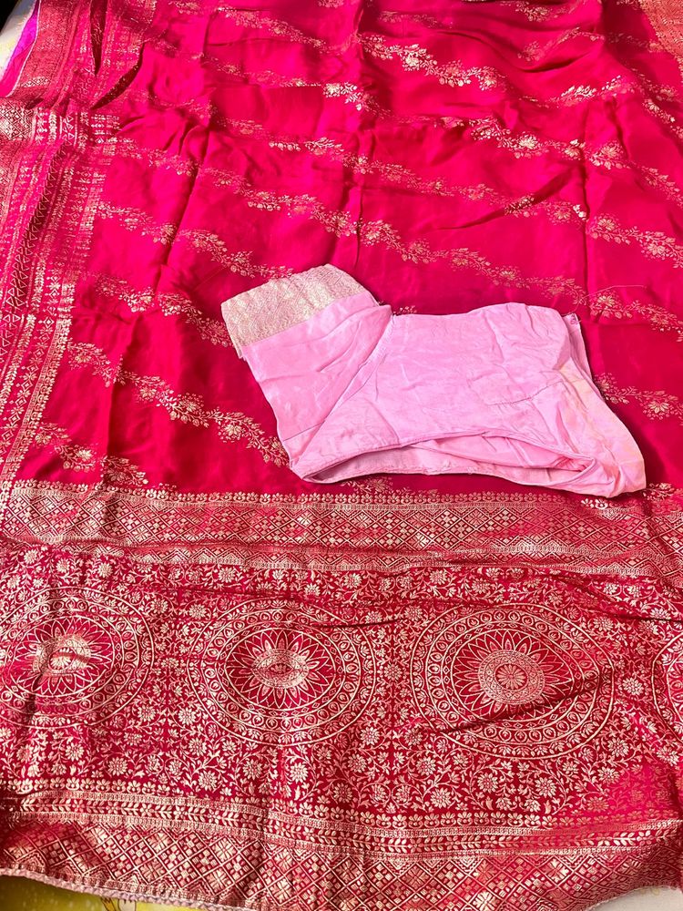 Dark Rani Pink (Banarasi silk)