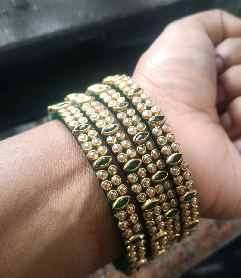Kundan Bangles Combo