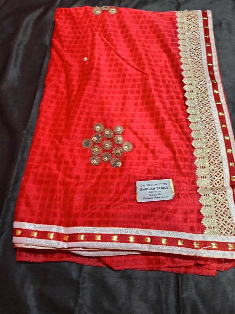 beautiful party wear saree with blouse