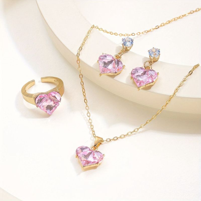 Pink diamond cut Heart set🎀