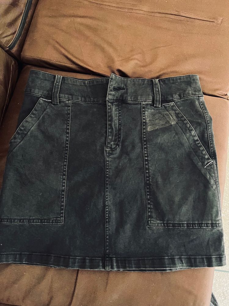 Waist32-36 Like New Denim Skirt From Christopher B