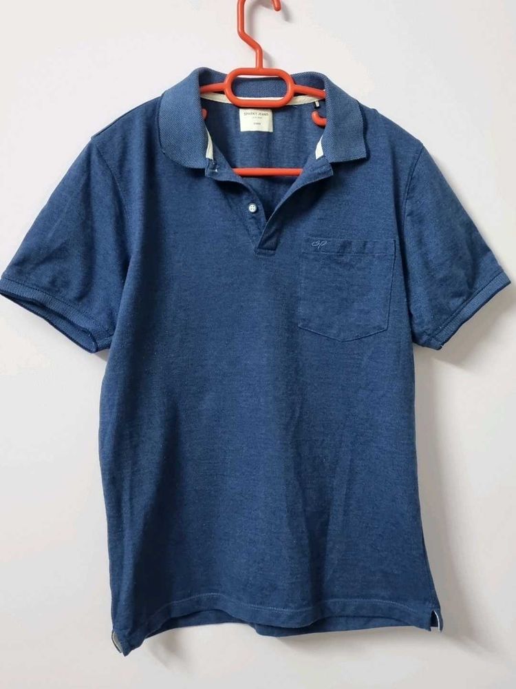 Blue Short Sleeve Polo T- Shirt