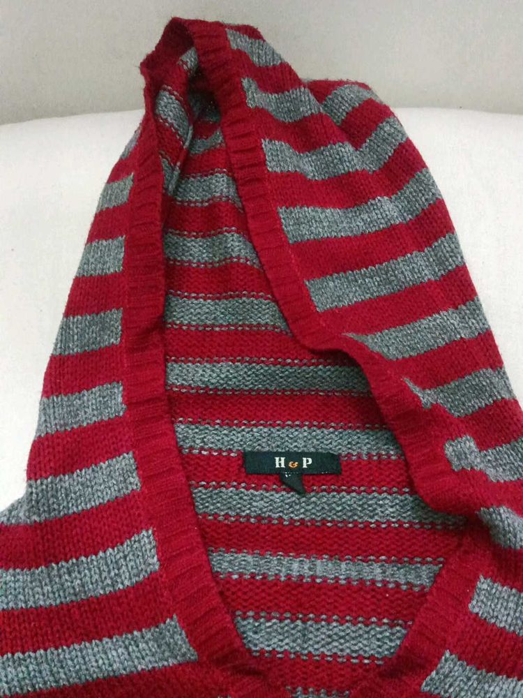Striped Red &amp; Grey Sweater