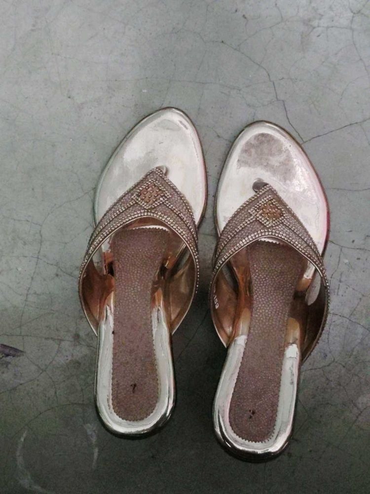 Sparkly Silver Flip Flops