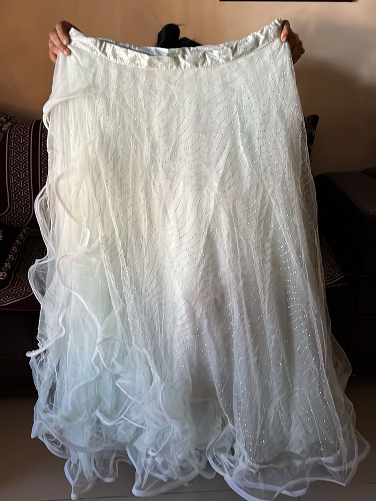 Elegant White Ethnic Skirt