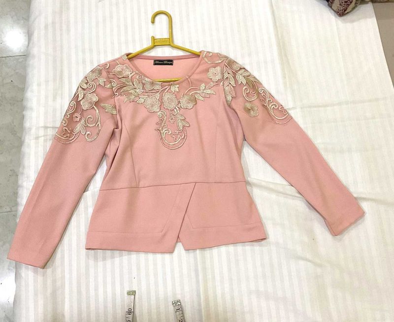 Pink Lace Top Bust 34 and half n 36stretch