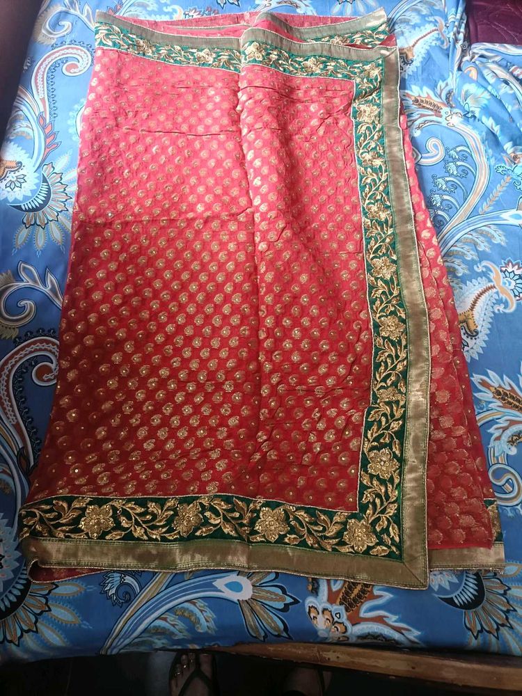 Elegant Red &amp; Gold Sari