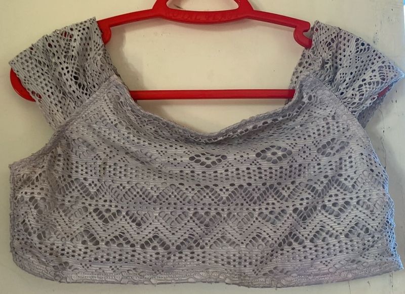 No Boundaries Lace Off-Shoulder Crop Top