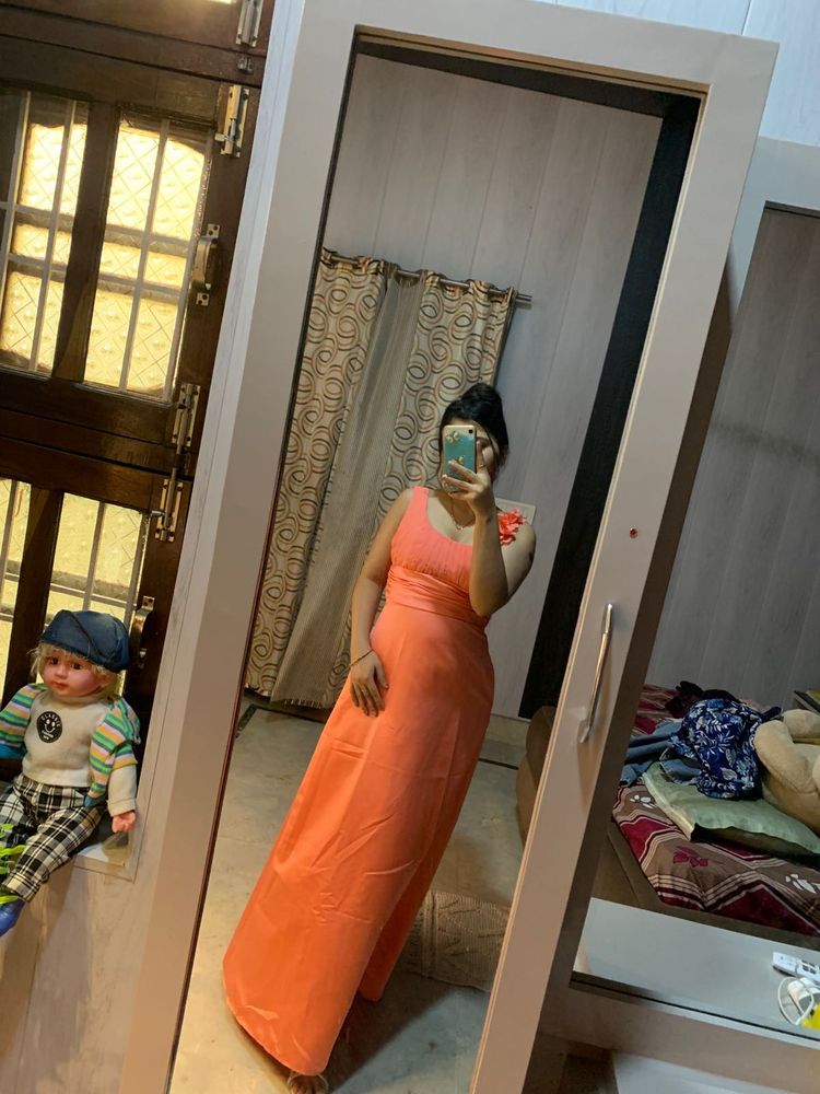Pretty Flower Satin Gown🧡🎀🌺