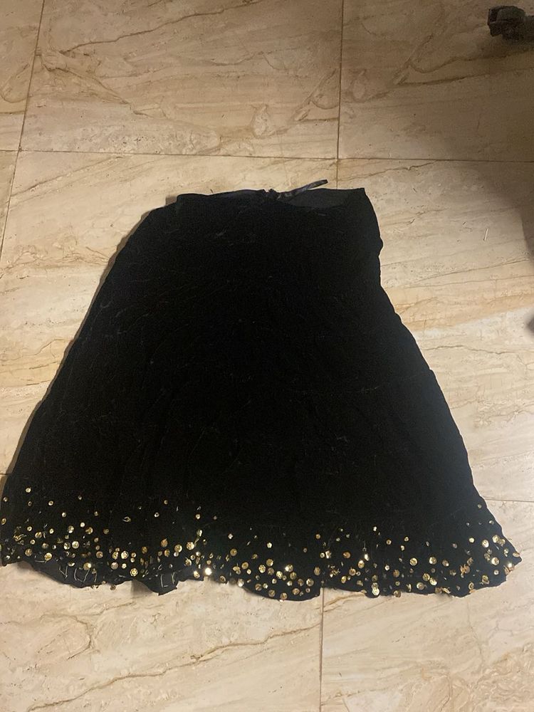 Black Velvet Skirt