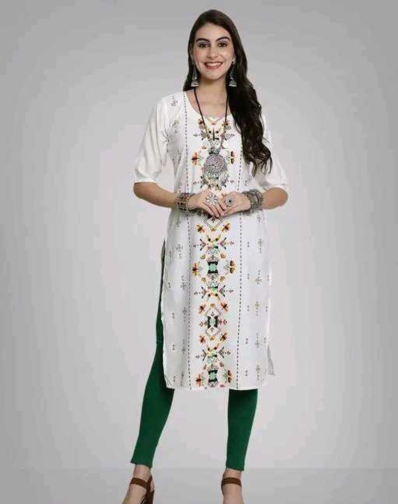 Elegant White Printed Kurta