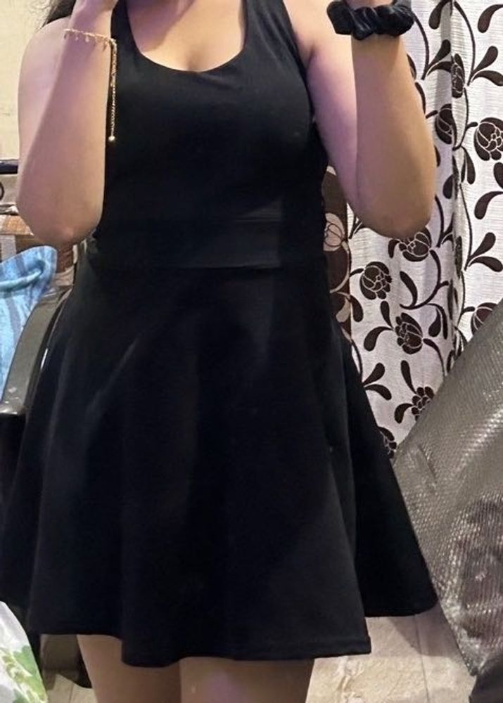 Black Halter Fit &amp; Flare Dress