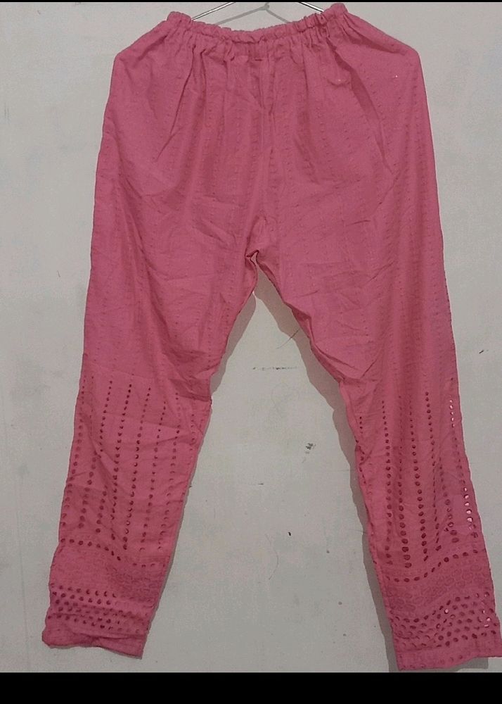 21) Chikankari Trouser Pink