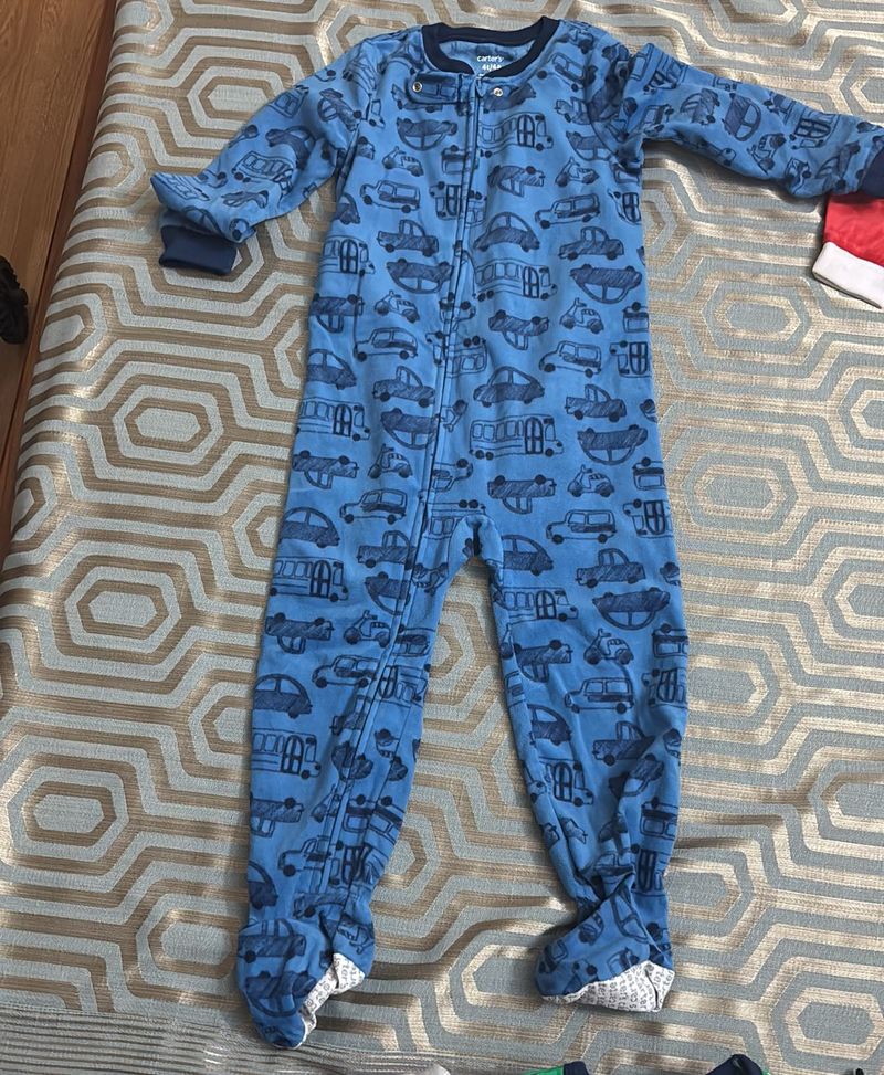 Cute Car Print fleece Onesie