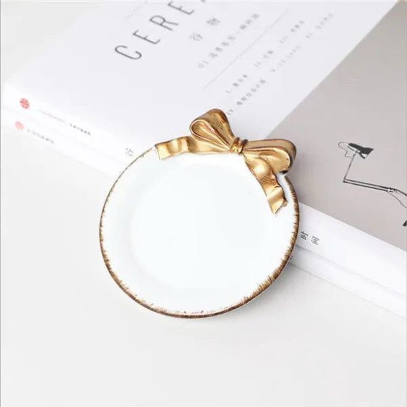Golden Bow Trinket Tray | Jewellery Holder for Rin