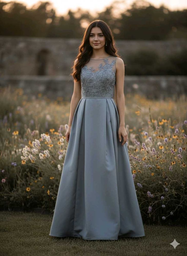 Elegant Grey Gown