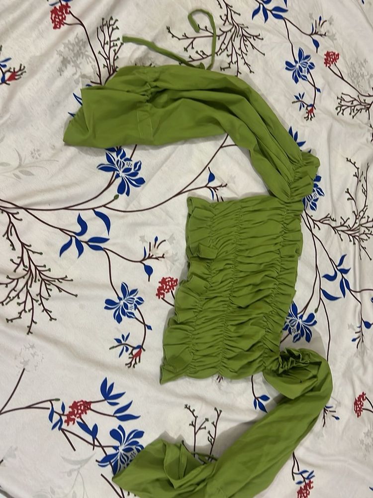 Green Ruched Top
