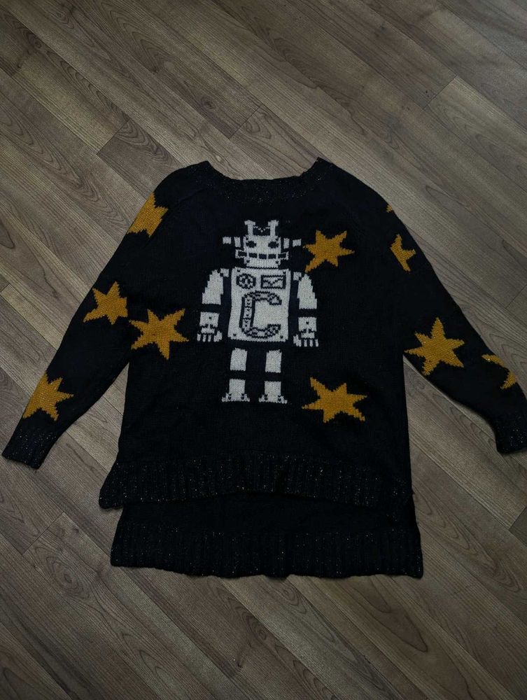 knitted high low sweater