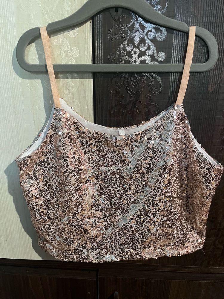 Sparkly Sequin Cropped Tank