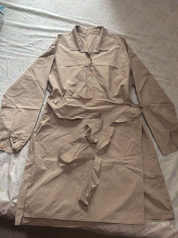 Beige Shirt Dress