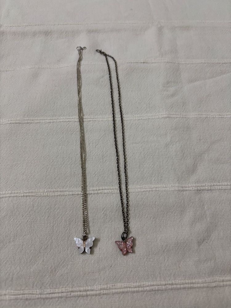 2 butterfly Necklaces