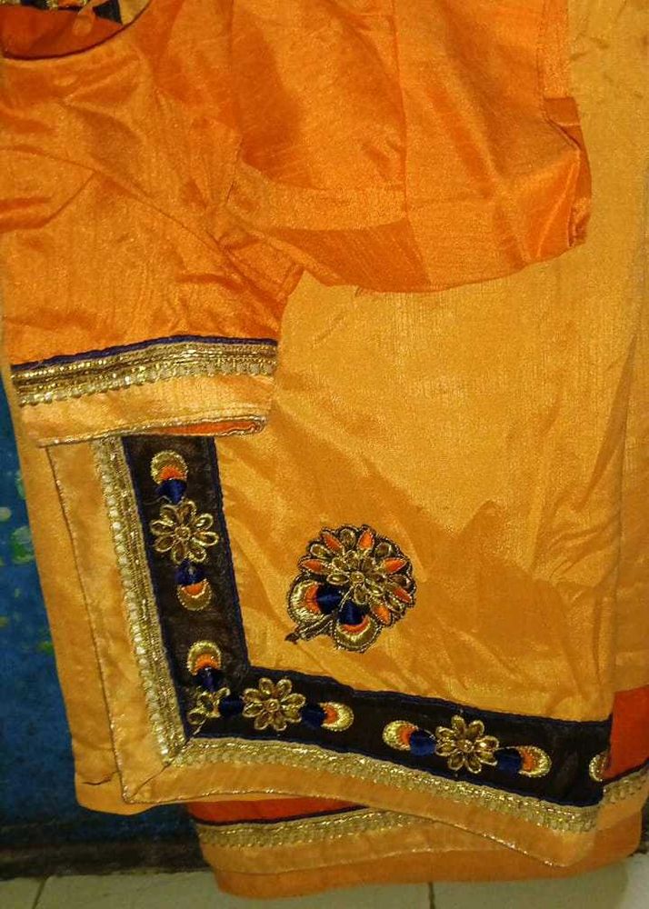 Orange Blouse and sari