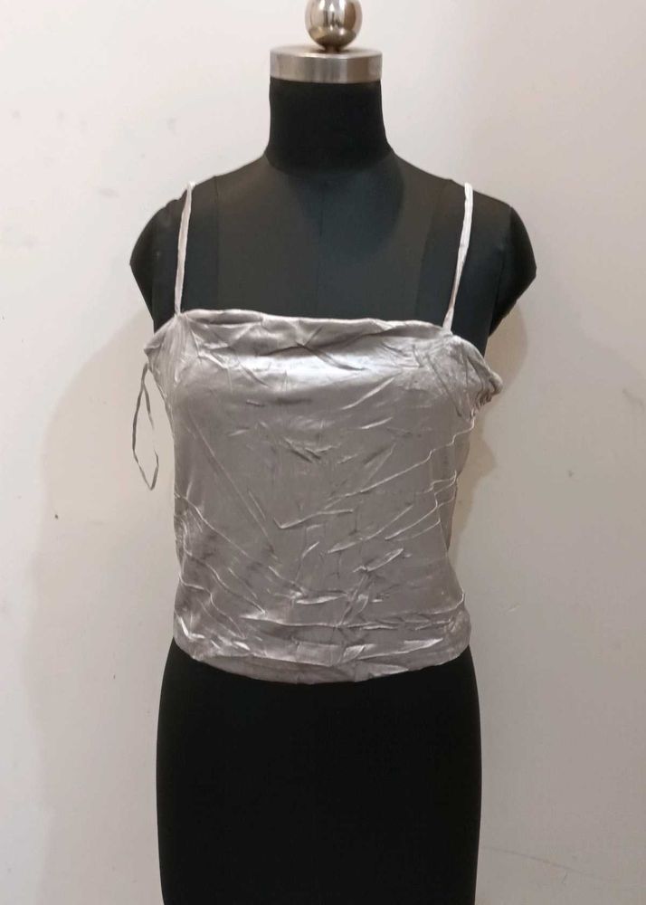 Silver Cami velvet top.new..38 around L