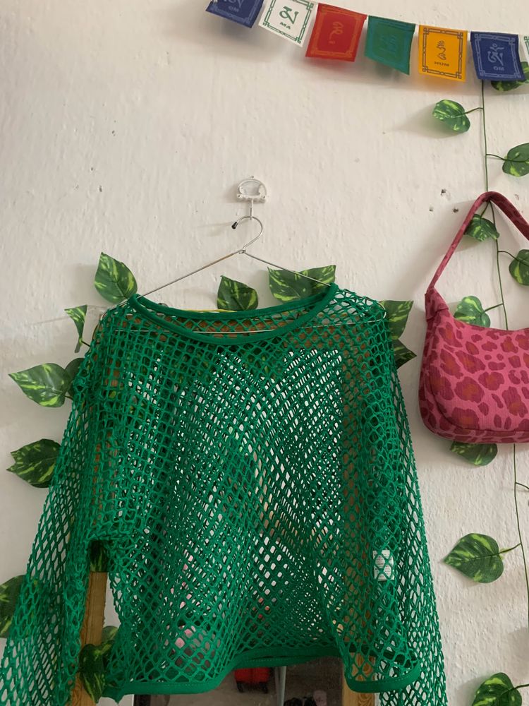 Green Mesh Top