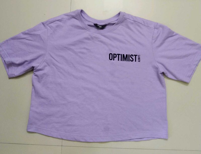 Lavendar Drop-Shoulder Loose Fit T-Shirt