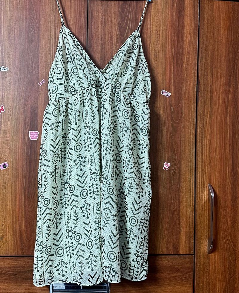 Printed Spaghetti Strap Dress